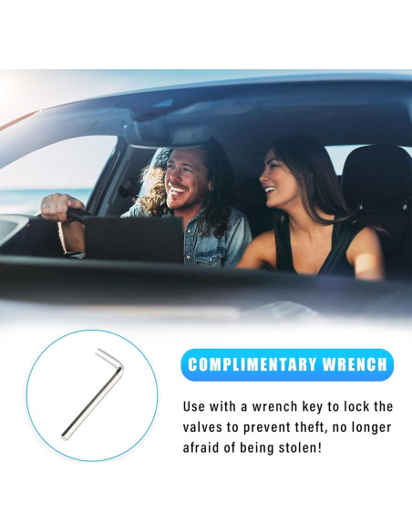 4 Tapones de Válvula Antirrobo Dickno para Neumáticos