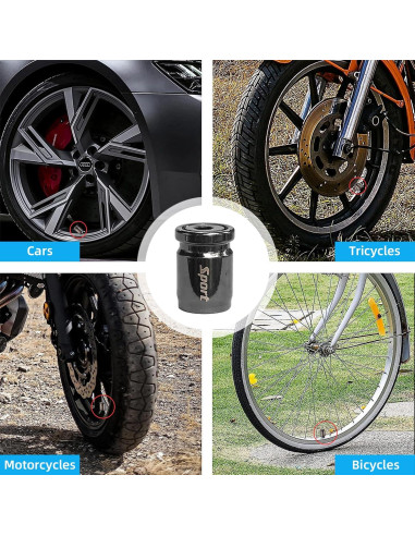 4 Tapones de Válvula Antirrobo Dickno para Neumáticos