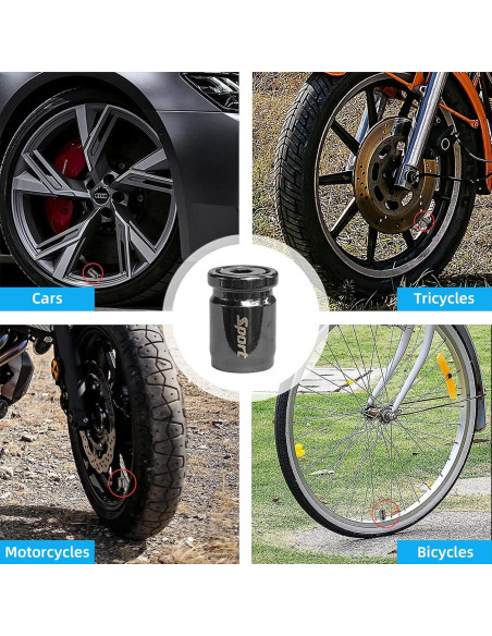 4 Tapones de Válvula Antirrobo Dickno para Neumáticos