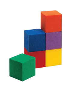 Bloques de espuma hand2mind 1" (2.54 cm) - 100 cubos colores 2