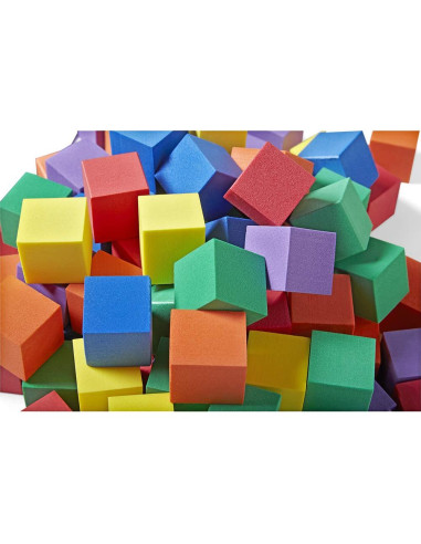 Bloques de espuma hand2mind 1" (2.54 cm) - 100 cubos colores