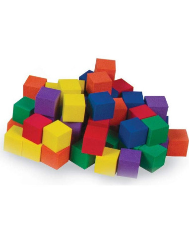 Bloques de espuma hand2mind 1" (2.54 cm) - 100 cubos colores