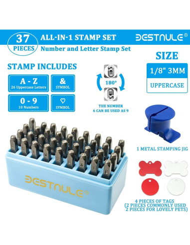 Kit de Estampado de Metal BESTNULE 38 Piezas 3mm