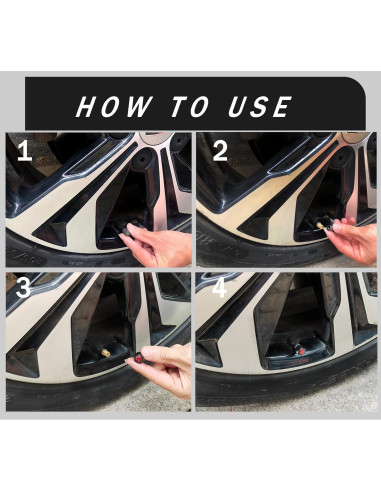 Tapa de Válvula de Neumático Ajxn 4 Piezas Calavera Roja