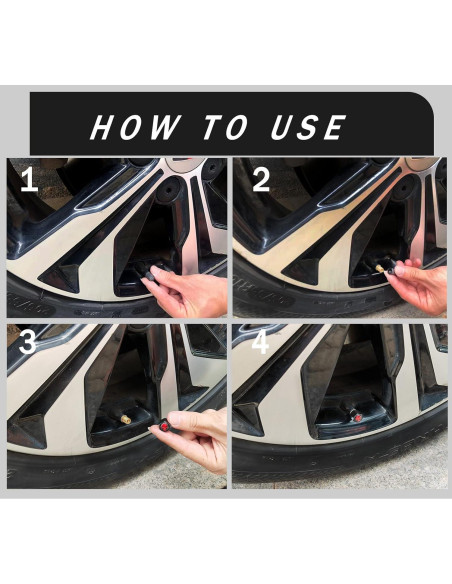 Tapa de Válvula de Neumático Ajxn 4 Piezas Calavera Roja