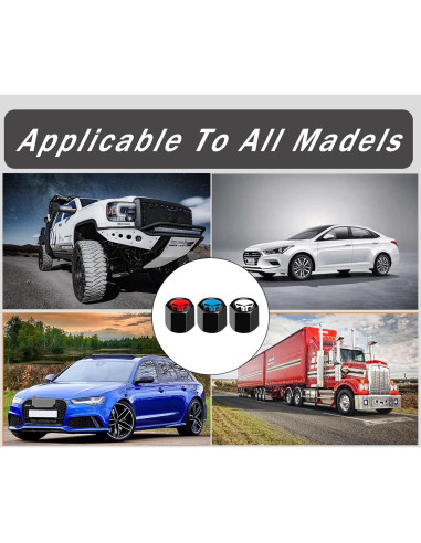 Tapa de Válvula de Neumático Ajxn 4 Piezas Calavera Roja