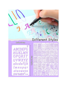 30 Plantillas de Letras y Números Reutilizables Tenare 10x17 cm 2