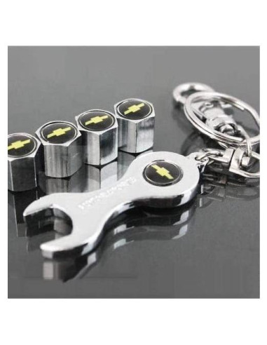 Tapones de Válvula Chevrolet con Llave Universal - 4 Piezas
