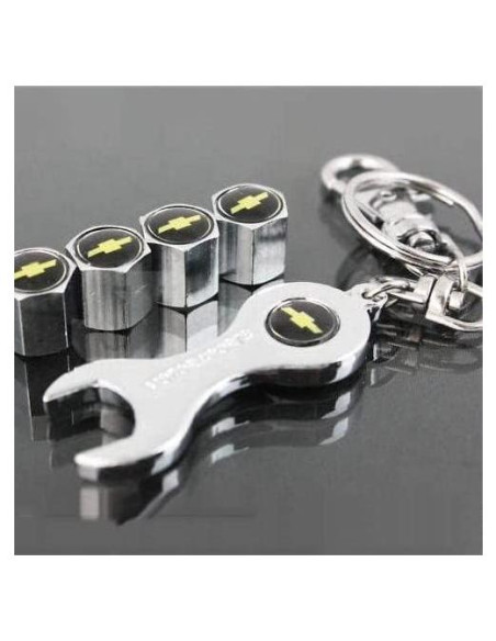 Tapones de Válvula Chevrolet con Llave Universal - 4 Piezas
