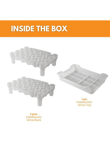 Soporte y Bandeja de Secado FastRack para 24 Botellas - Blanco