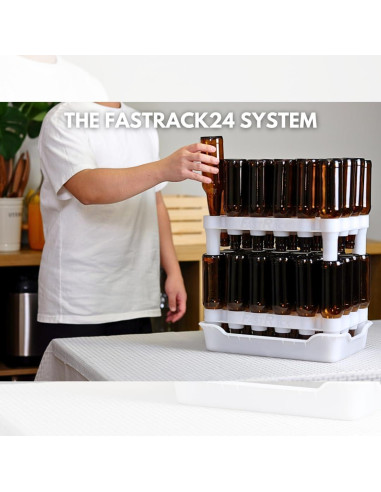 Soporte y Bandeja de Secado FastRack para 24 Botellas - Blanco