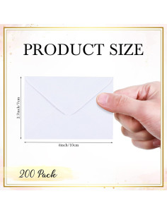 200 Mini Sobres de Regalo Yahenda Blancos 10.16x6.86 cm 2