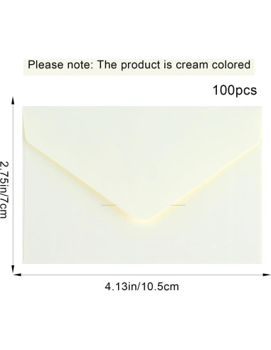 Paquete de 100 Sobres Mini Blancos 10.16x6.99cm Amassan