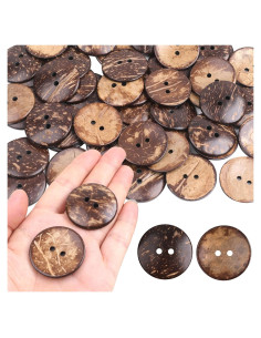 Botones de Cáscara de Coco YAKA 100pcs 2.5cm Ecológicos