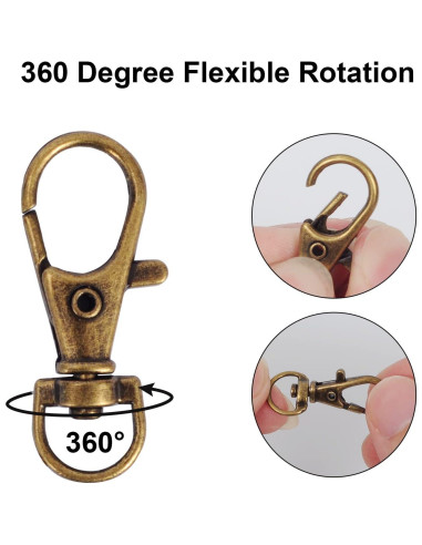 120 Ganchos Giratorios de Metal IPEKAR con Anillos para Llaves