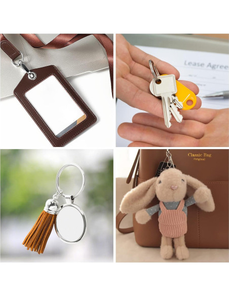 120 Ganchos Giratorios de Metal IPEKAR con Anillos para Llaves