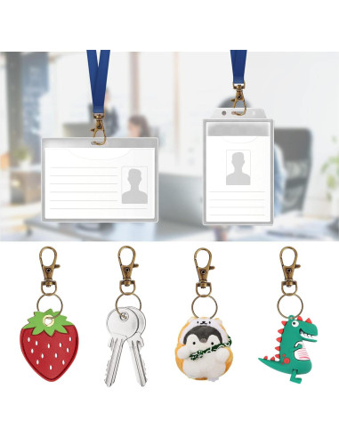 120 Ganchos Giratorios de Metal IPEKAR con Anillos para Llaves