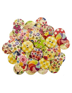 50 Piezas Botones de Madera Redondos 30mm HDST-HOME DIY