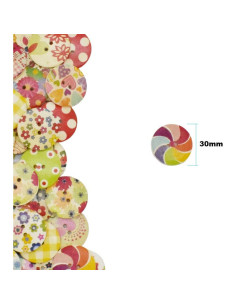 50 Piezas Botones de Madera Redondos 30mm HDST-HOME DIY 2