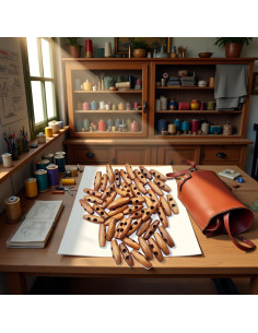 50 Botones de Madera Aceituna Marrón 5.08 cm 2 Agujeros 2