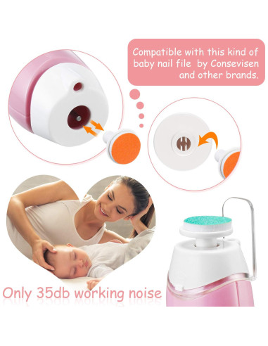 24 Almohadillas de Lima de Uñas para Bebés - Reemplazo Cortadora Eléctrica