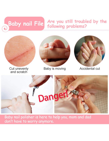 24 Almohadillas de Lima de Uñas para Bebés - Reemplazo Cortadora Eléctrica