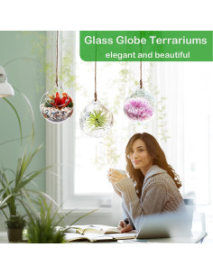 Contenedor de Terrario de Vidrio Colgante Ivolador 11.94cm - 3PCS 2