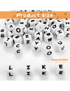 52 Perlas de Letras de Silicona Prasacco 12mm para Joyería 2