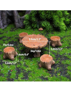 Juego de Muebles de Jardín en Miniatura XFGSYXS - 5 Pcs Resina 2
