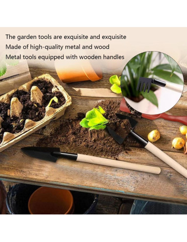 Juego de Herramientas de Jardinería Mini 3 Piezas Xvnoesza
