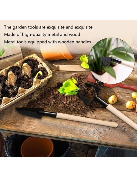 Juego de Herramientas de Jardinería Mini 3 Piezas Xvnoesza Juego de Herramientas de Jardinería Mini 3 Piezas Xvnoesza