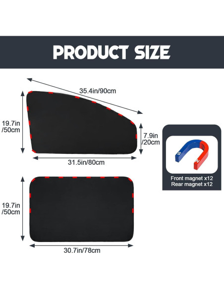 Cortinas de Privacidad para Ventanas de Auto ZATOOTO 4 Pcs Opacas