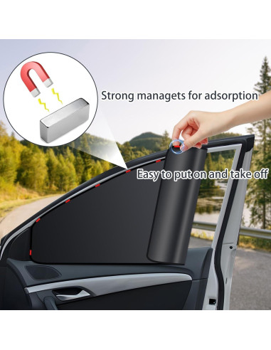 Cortinas de Privacidad para Ventanas de Auto ZATOOTO 4 Pcs Opacas