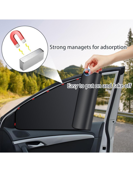 Cortinas de Privacidad para Ventanas de Auto ZATOOTO 4 Pcs Opacas