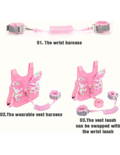 Arnés de Seguridad PandaEar para Niños 1-5 años - Rosa 2