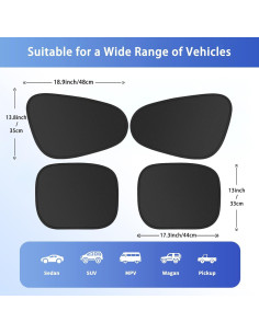Sombrillas para Ventana Lateral 4 PCS 100% Oscurecimiento UV 2