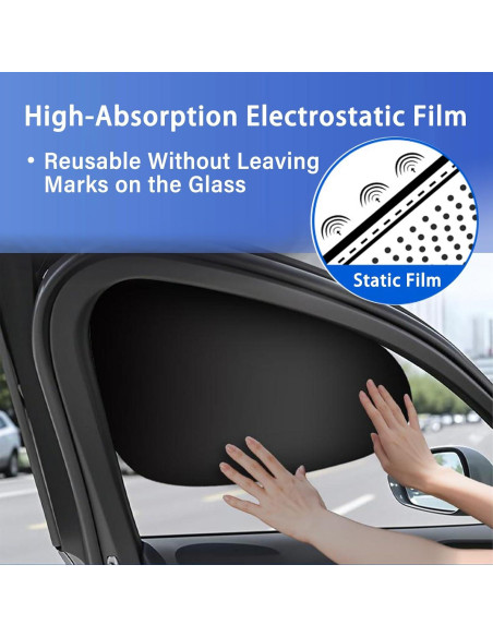 Sombrillas para Ventana Lateral 4 PCS 100% Oscurecimiento UV