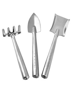 Juego de Herramientas de Jardín Mini 3 Piezas Acero Inoxidable