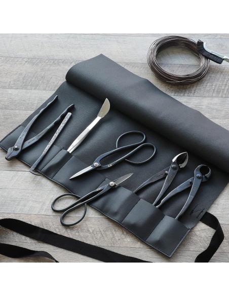 Funda de Herramientas de Bonsái Wazakura en Cuero Sintético 7 Bolsillos