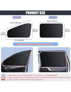 Cortinas Magnéticas para Ventanas de Auto ZATOOTO - 4 Piezas 99% Bloqueo UV 2