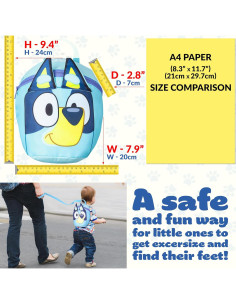 Mochila Bluey con Arnés de Seguridad para Niños 1-4 Años 2
