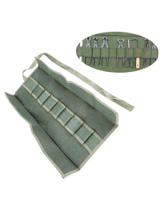 Bolsa de Almacenamiento para Herramientas de Bonsai B18JPsF 10 Bolsillos Verde