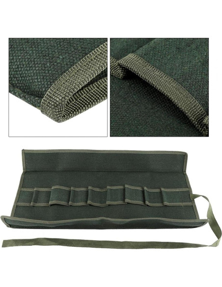 Bolsa de Almacenamiento para Herramientas de Bonsai B18JPsF 10 Bolsillos Verde