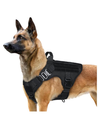 Arnés Táctico Rabbitgoo para Perros Grandes Negro L