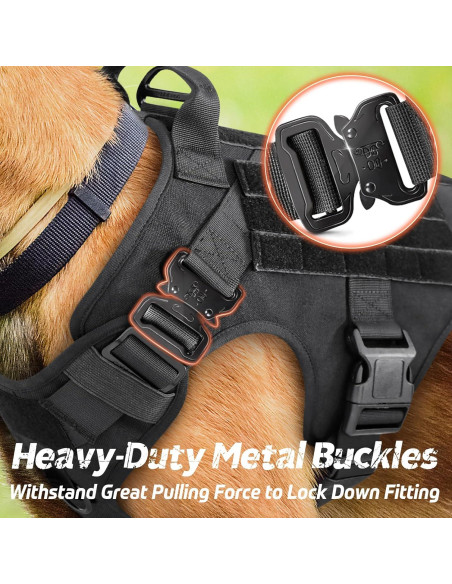 Arnés Táctico Rabbitgoo para Perros Grandes Negro L