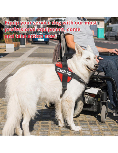 Chaleco para Perro de Servicio Opstin Mediano Rojo con Accesorios