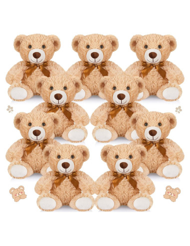 Osos de Peluche Suaves HyDren 9 Pcs 35.56 cm Marrón Claro