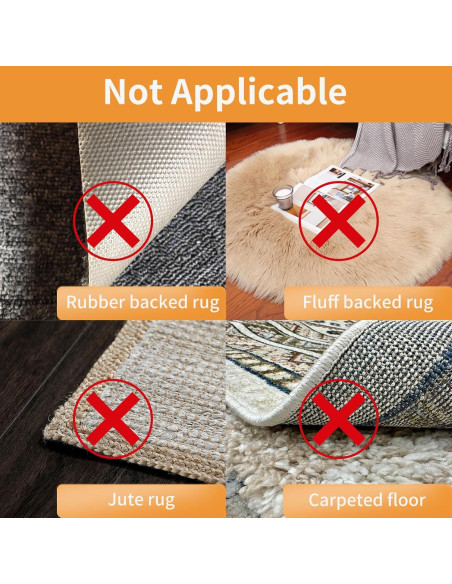 16 Agarradores de Alfombra Daisyhome Antideslizantes Reutilizables