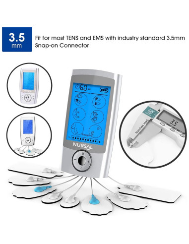 Parches Electrodos TENS NURSAL 20 Piezas Reutilizables 3.5mm