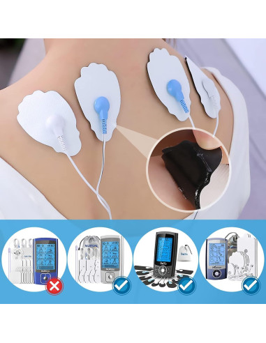 Parches Electrodos TENS NURSAL 20 Piezas Reutilizables 3.5mm